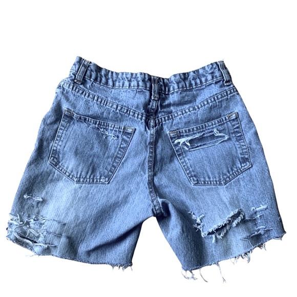 Vintage Upcycled Route 66 Wedgie Cutoff Distressed Denim Shorts Size 4 - Picture 8 of 15